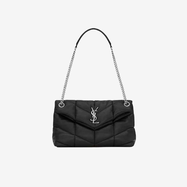 YSL 생로랑 루루 푸퍼 스몰 실버 체인백